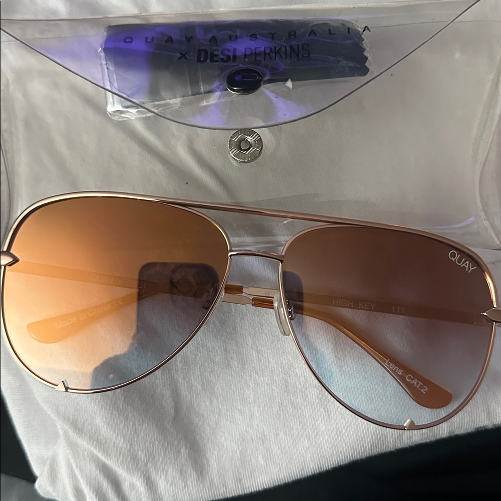 Quay Australia Gold Aviator Sunglasses